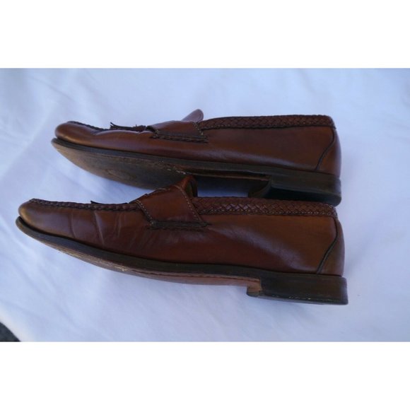 Allen Edmonds Shoes Maxfield Brown Mens 9.5 D Leather USA Tassel Loafers READ main image 10